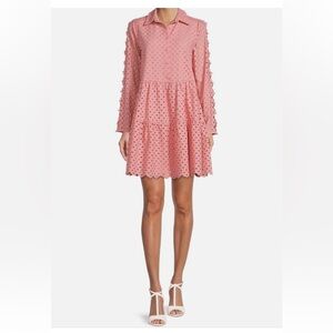 NWT ANTONIO MELANI Patricia Eyelet Pink Dress